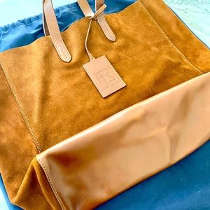 RALPH LAUREN women’s suede/leather hobo tote bag
